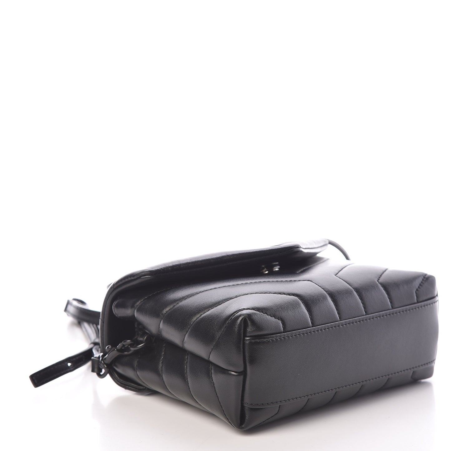 Calfskin Y Quilted Monogram Toy Loulou Crossbody Bag Black
