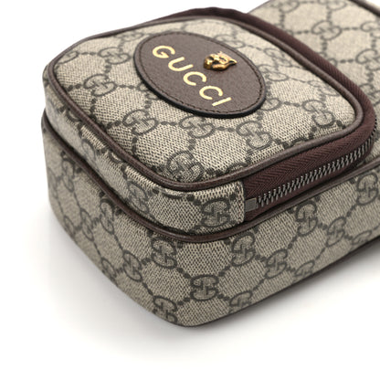 Gucci GG Supreme Monogram Mini Neo Vintage Double Zip Messenger Bag Beige New Acero Crop 12 of 13