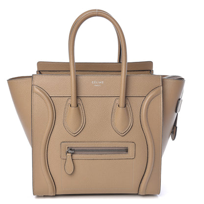 Celine Drummed Calfskin Micro Luggage Dune 1 of 9