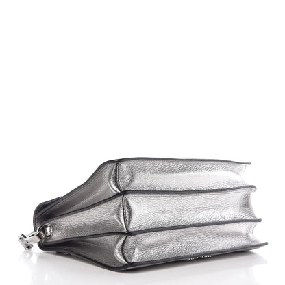 Miu Miu Goatskin Madras Top Handle Bag Silver 5 of 11
