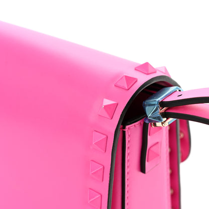 Valentino Garavani Smooth Calfskin Enamel Tonal Small Rockstud23 Shoulder Bag Pink PP 10 of 10