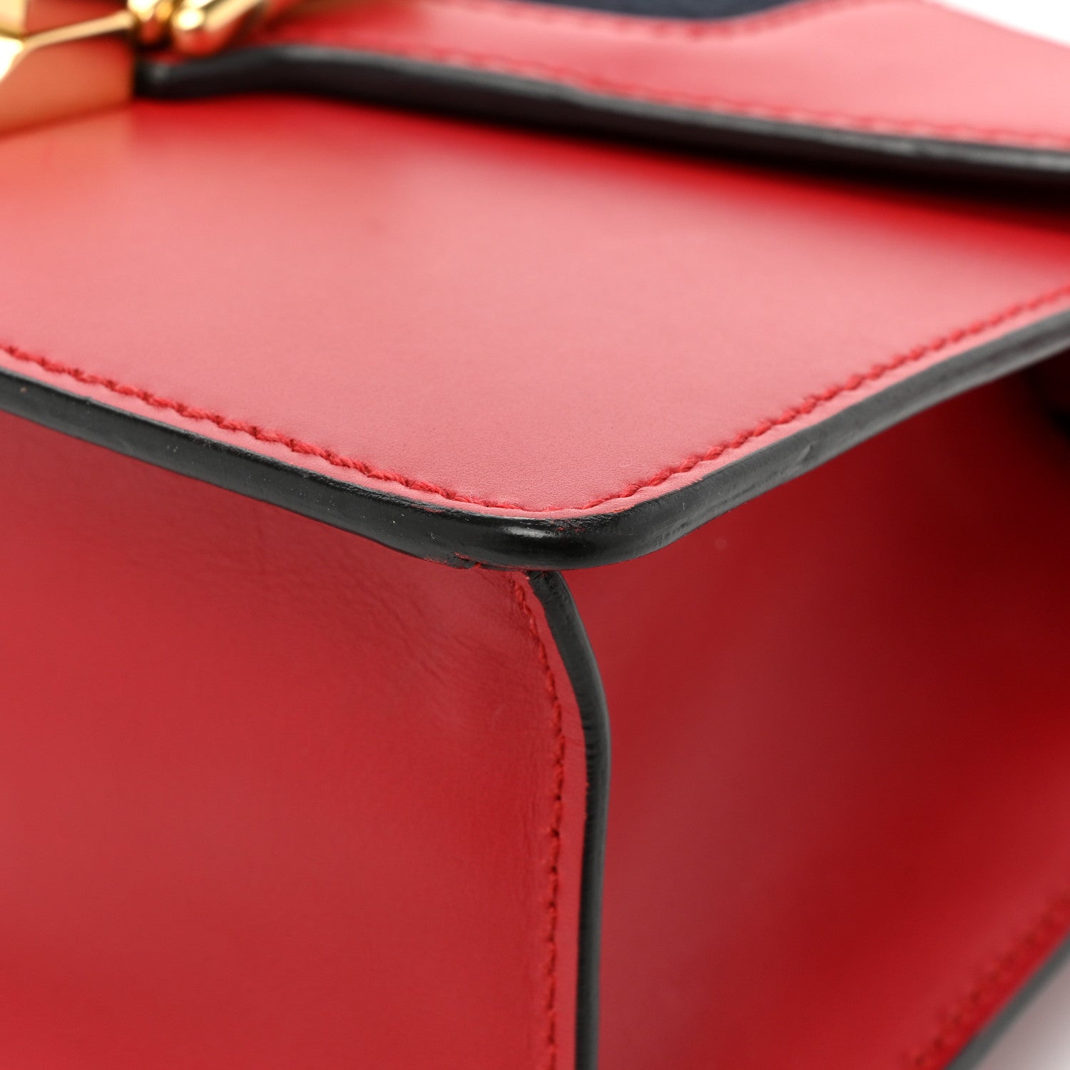 Gucci Calfskin Mini Sylvie Top Handle Bag Hibiscus Red 13 of 15