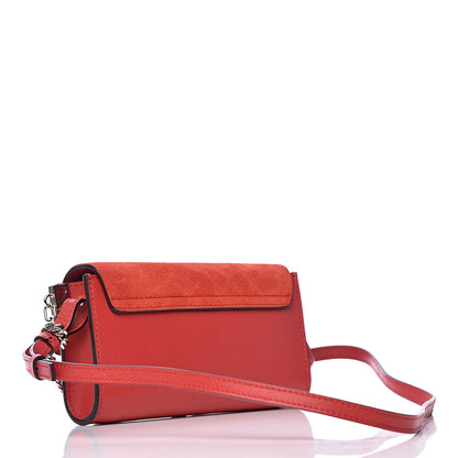 Chloe Suede Calfskin Mini Faye Shoulder Bag Plaid Red 3 of 10