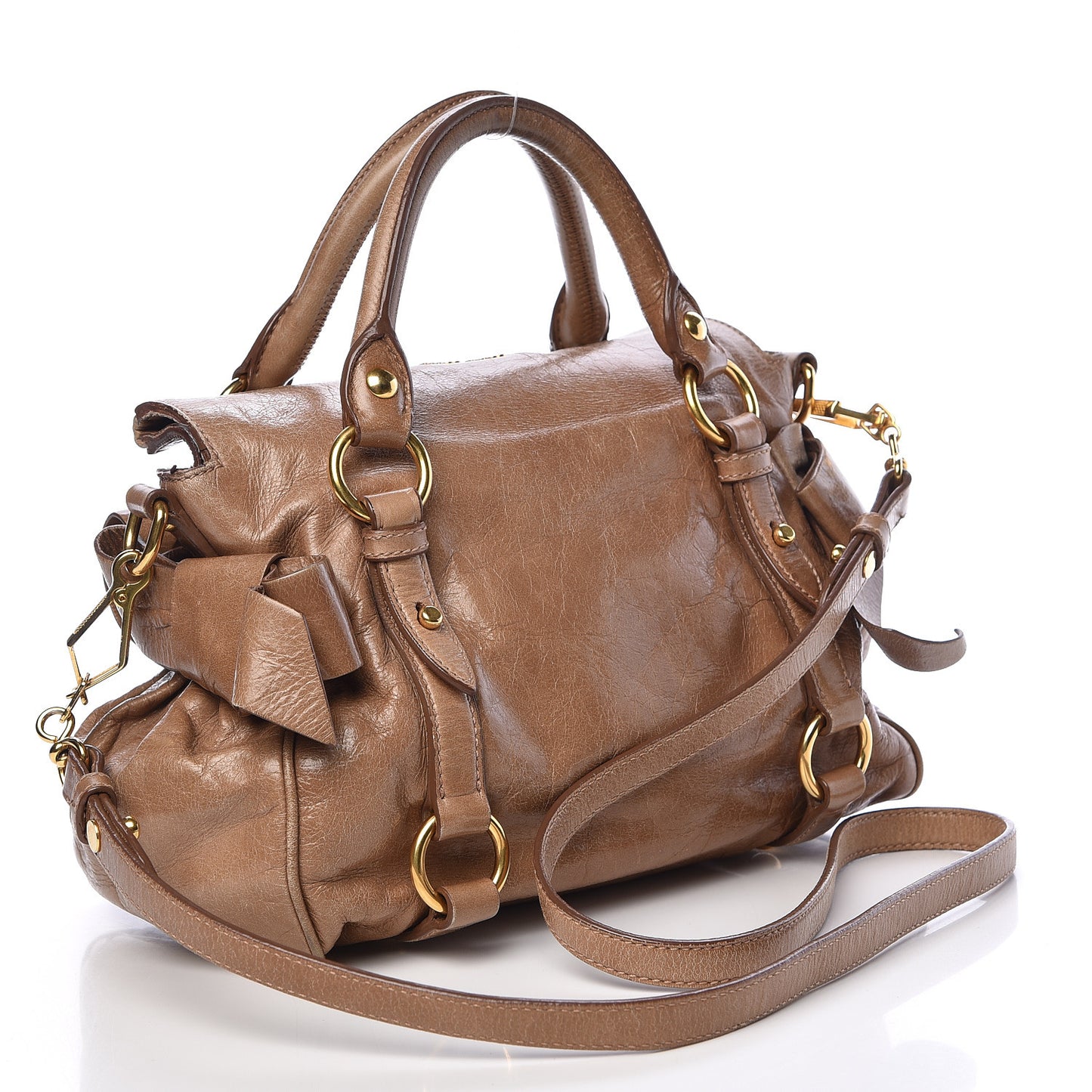 Vitello Lux Mini Bow Bag Brown
