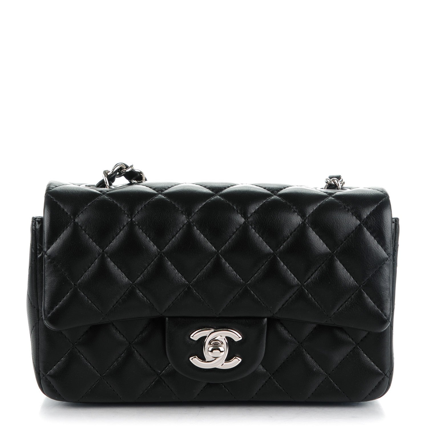 Chanel Lambskin Quilted Mini Rectangular Flap Black 1 of 8