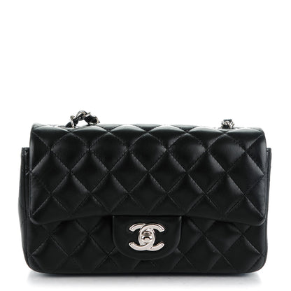 Chanel Lambskin Quilted Mini Rectangular Flap Black 1 of 8