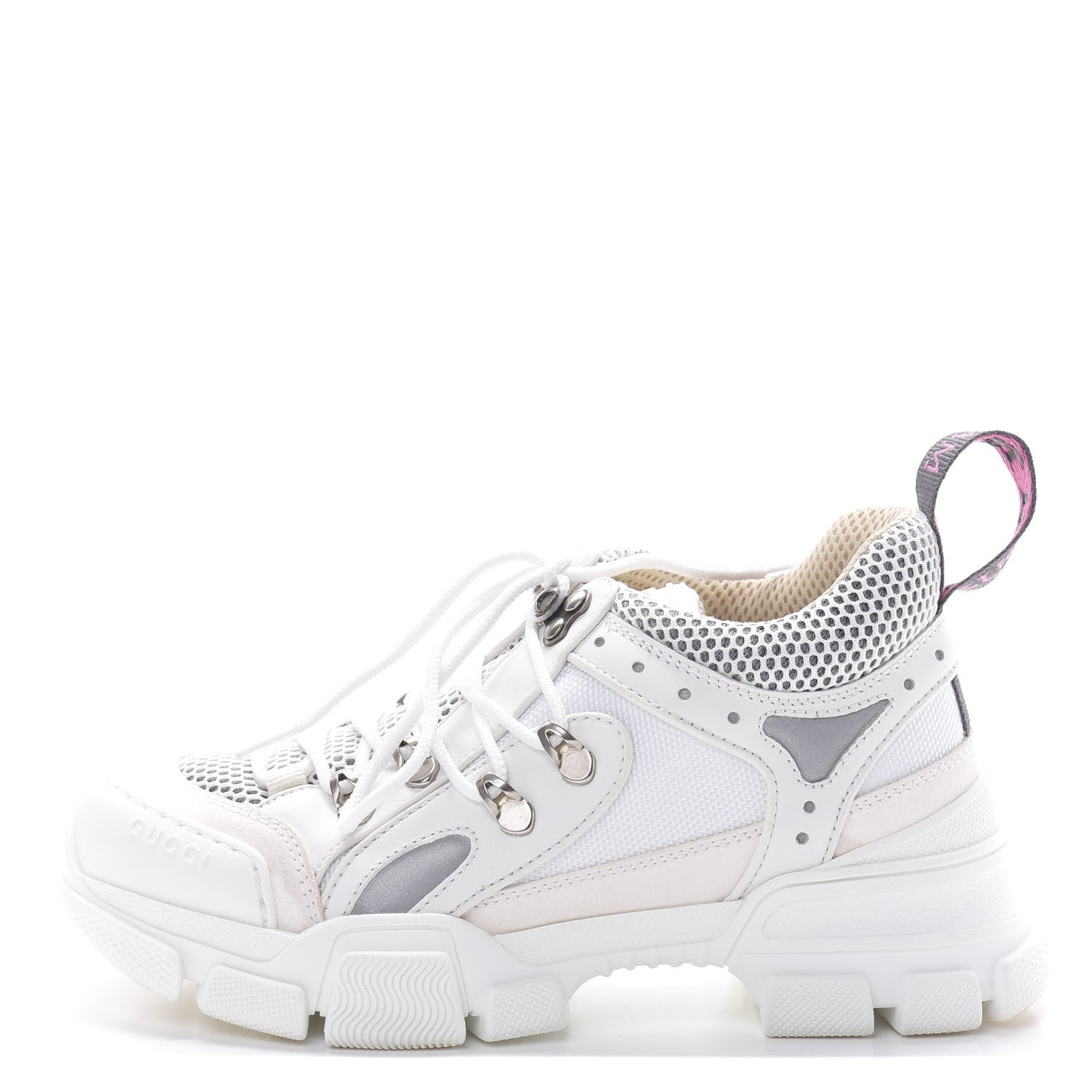 Gucci X SEGA Mesh Calfskin Suede Womens Flashtrek Sneakers 35 Great White 1 of 9