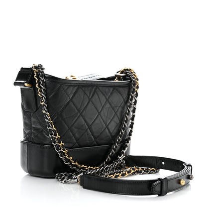 Chanel Aged Calfskin Quilted Small Gabrielle Hobo Black 2 of 11