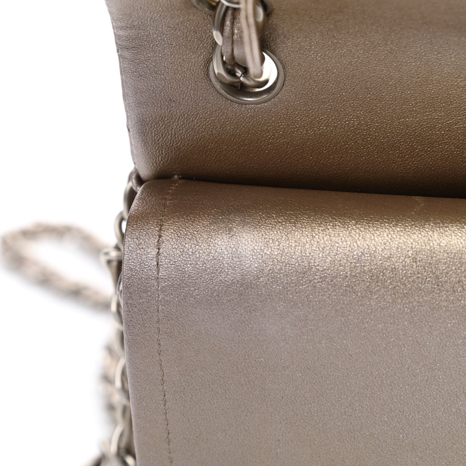 Chanel Metallic Lambskin Quilted Jumbo Double Flap Gold 13 of 17