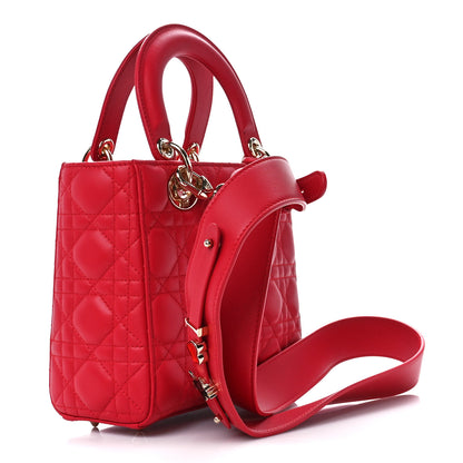 Christian Dior Lambskin Cannage Small My ABCDior Lady Dior Red 3 of 10