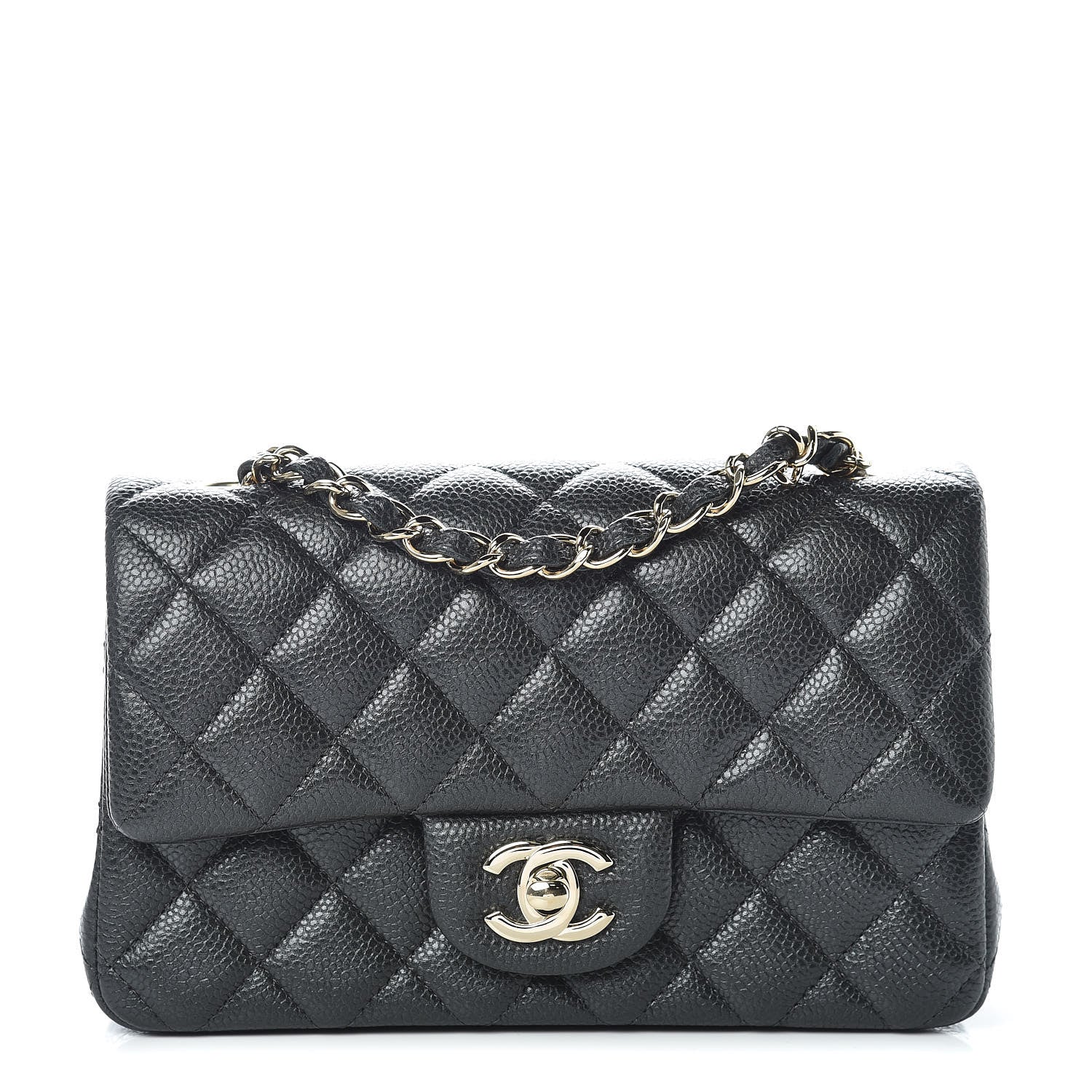 Chanel Caviar Quilted Mini Rectangular Flap Dark Charcoal 1 of 10