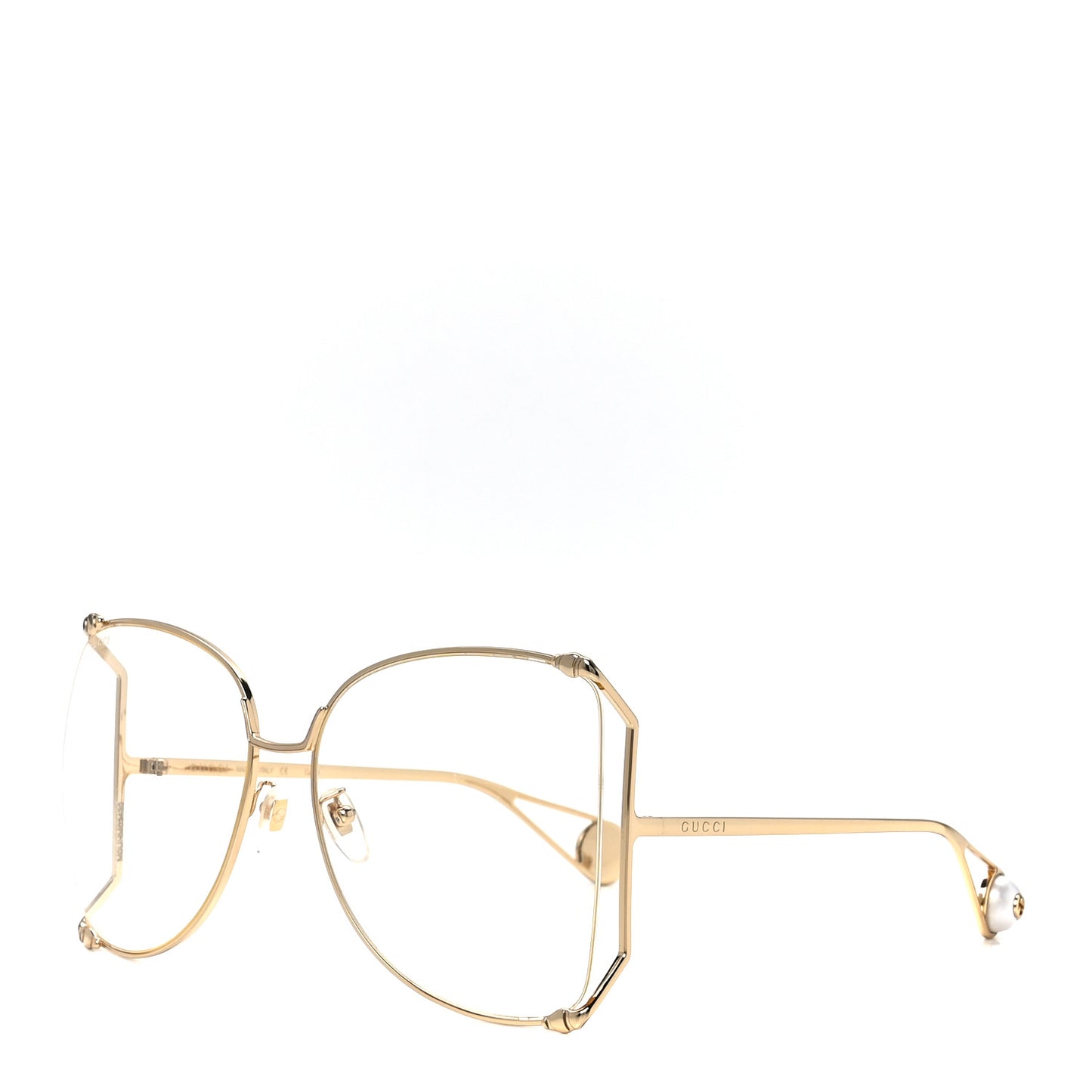 Metal Oversized Round Sunglasses GG0252S Gold