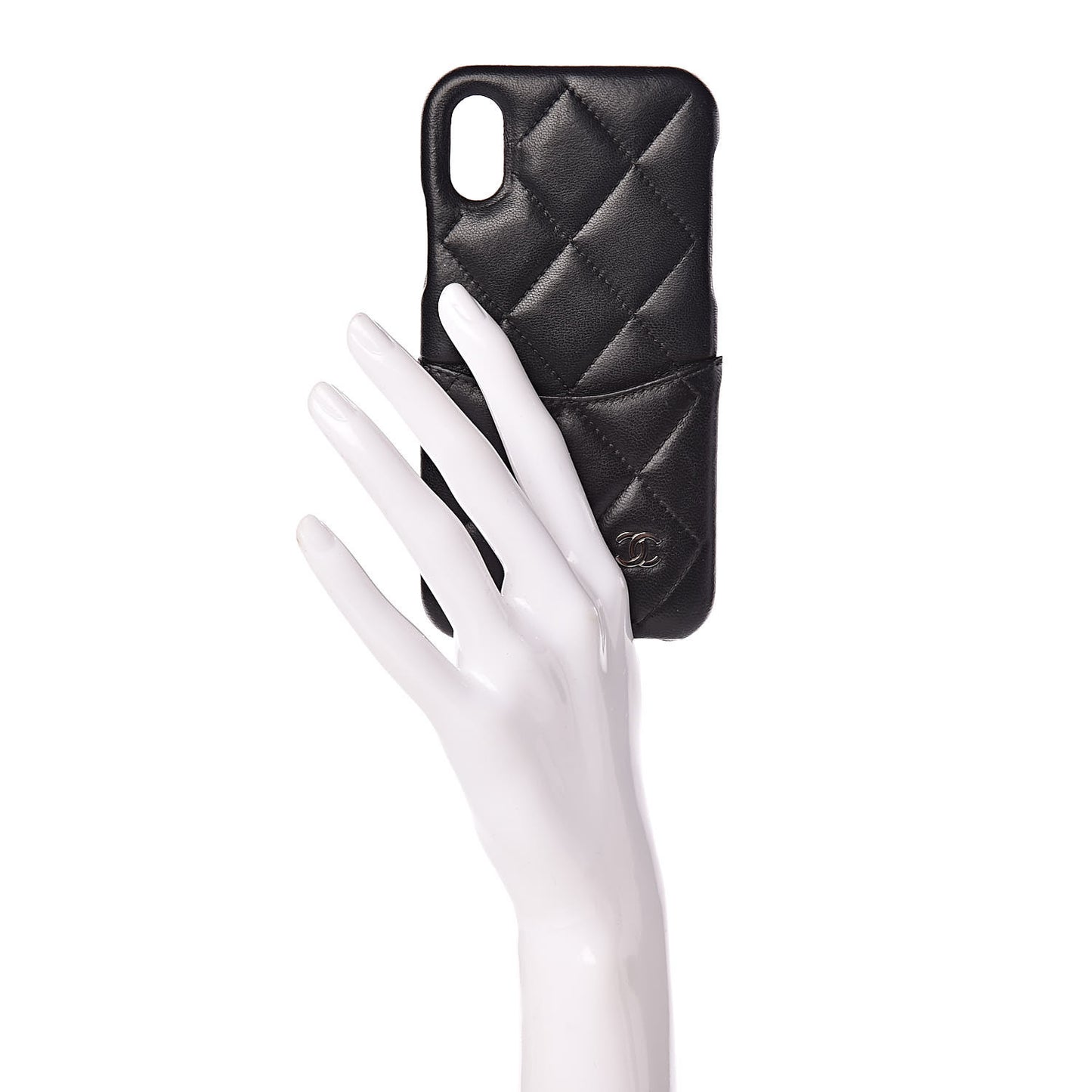 Lambskin Quilted iPhone X Case Black