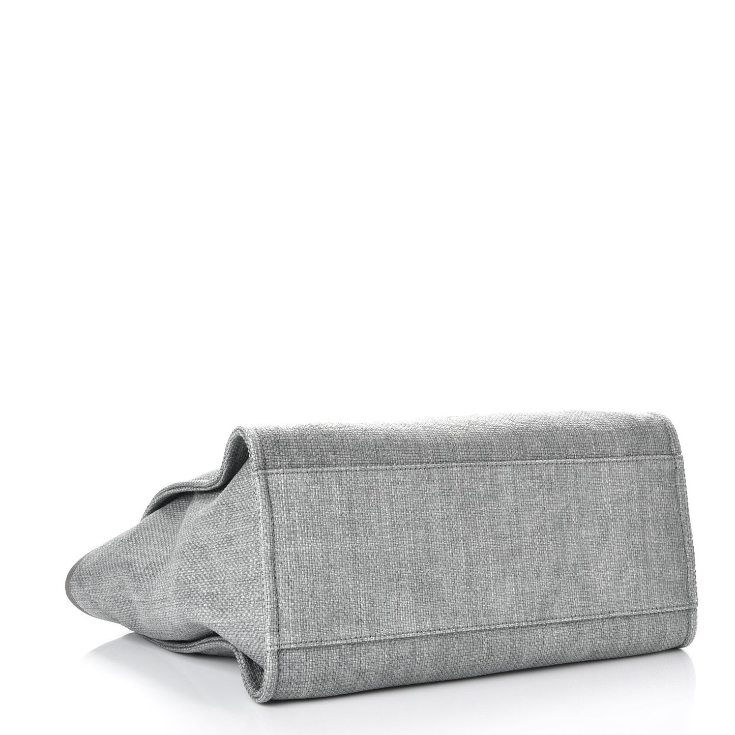 Woven Straw Raffia Large Deauville Tote Grey