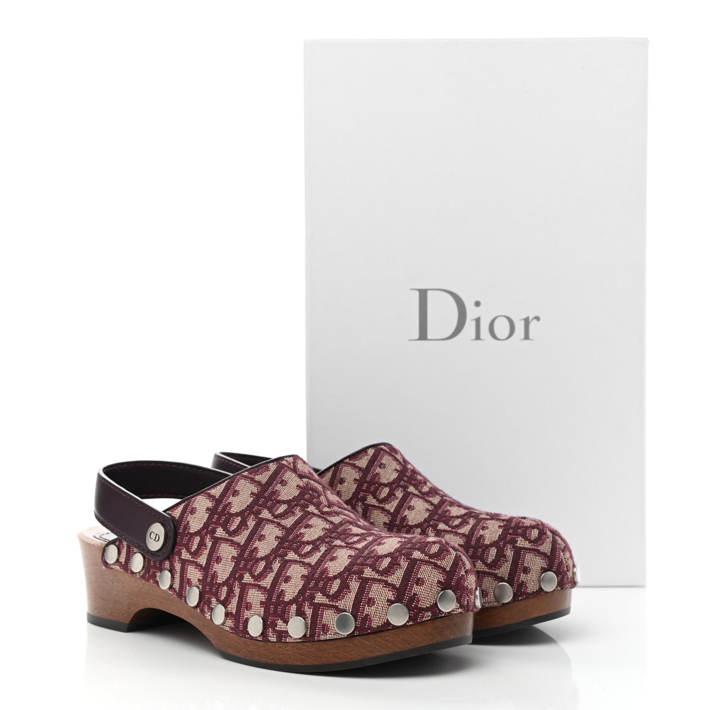 Canvas Oblique Diorquake 20mm Slingback Clogs 37 Deep Amaranth
