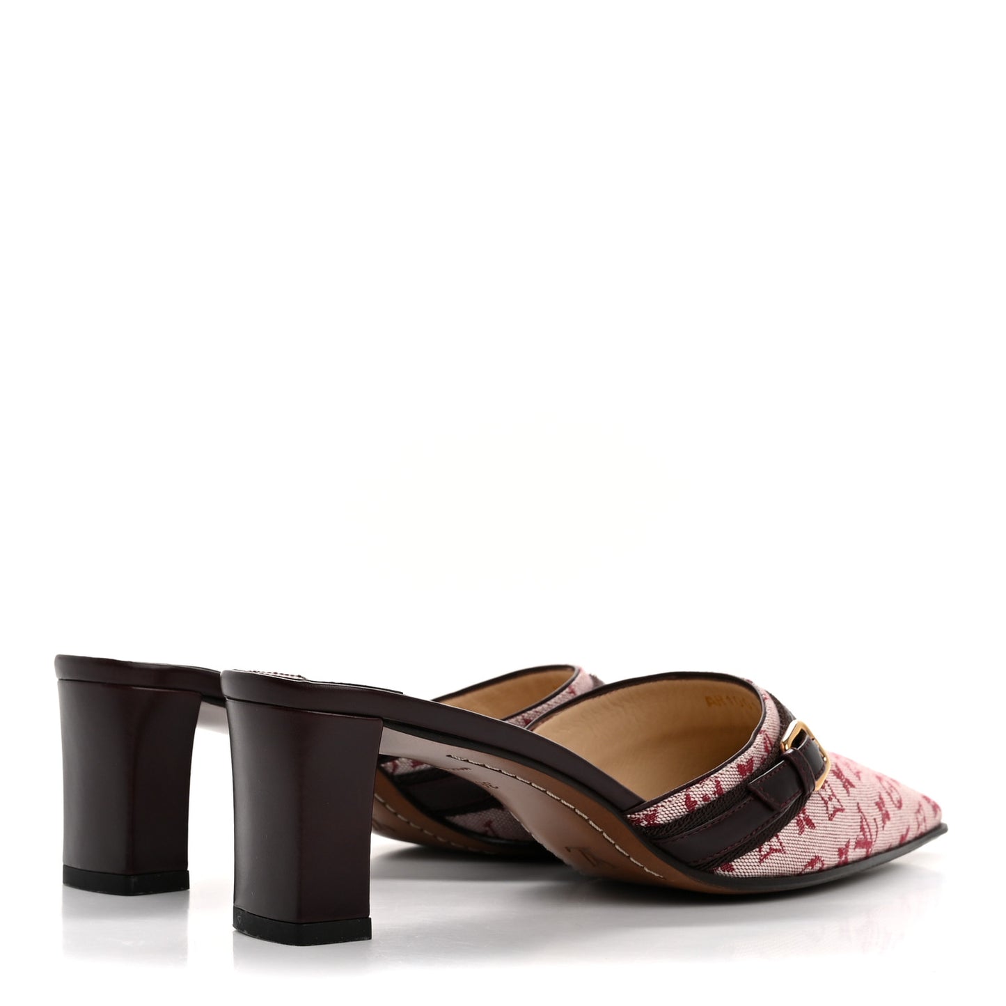 Monogram Mini Lin Mules 36 Cherry