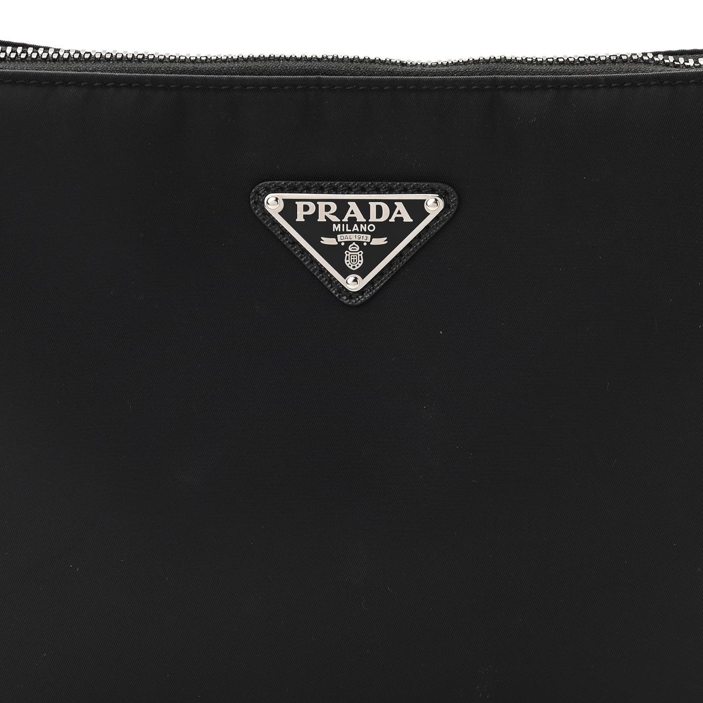 Re-Nylon Saffiano Pocket Zippered Shoulder Bag Black