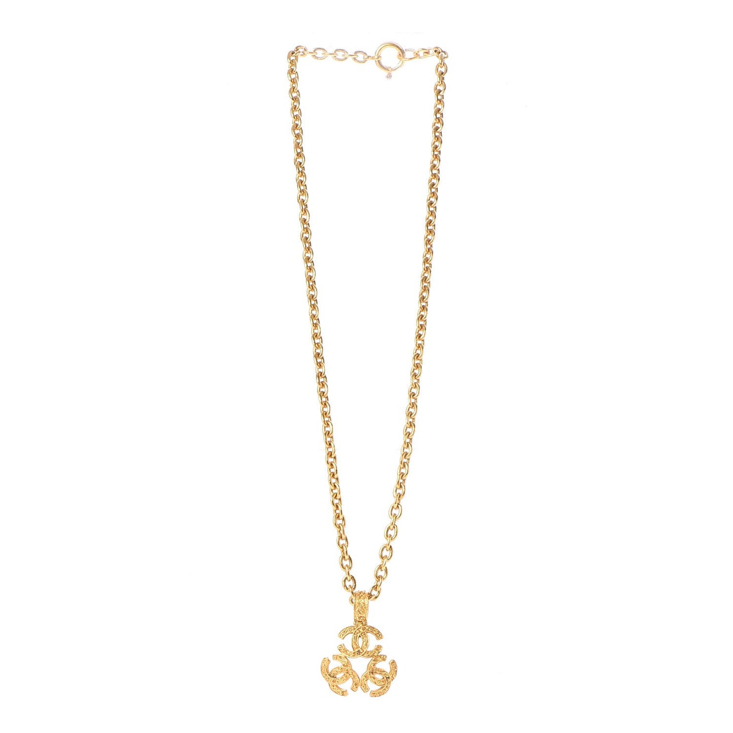 Triple CC Chain Necklace Gold