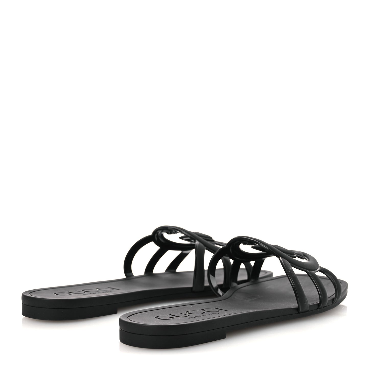 Rubber Interlocking G Womens Slide Sandals 36 Black 36 Black
