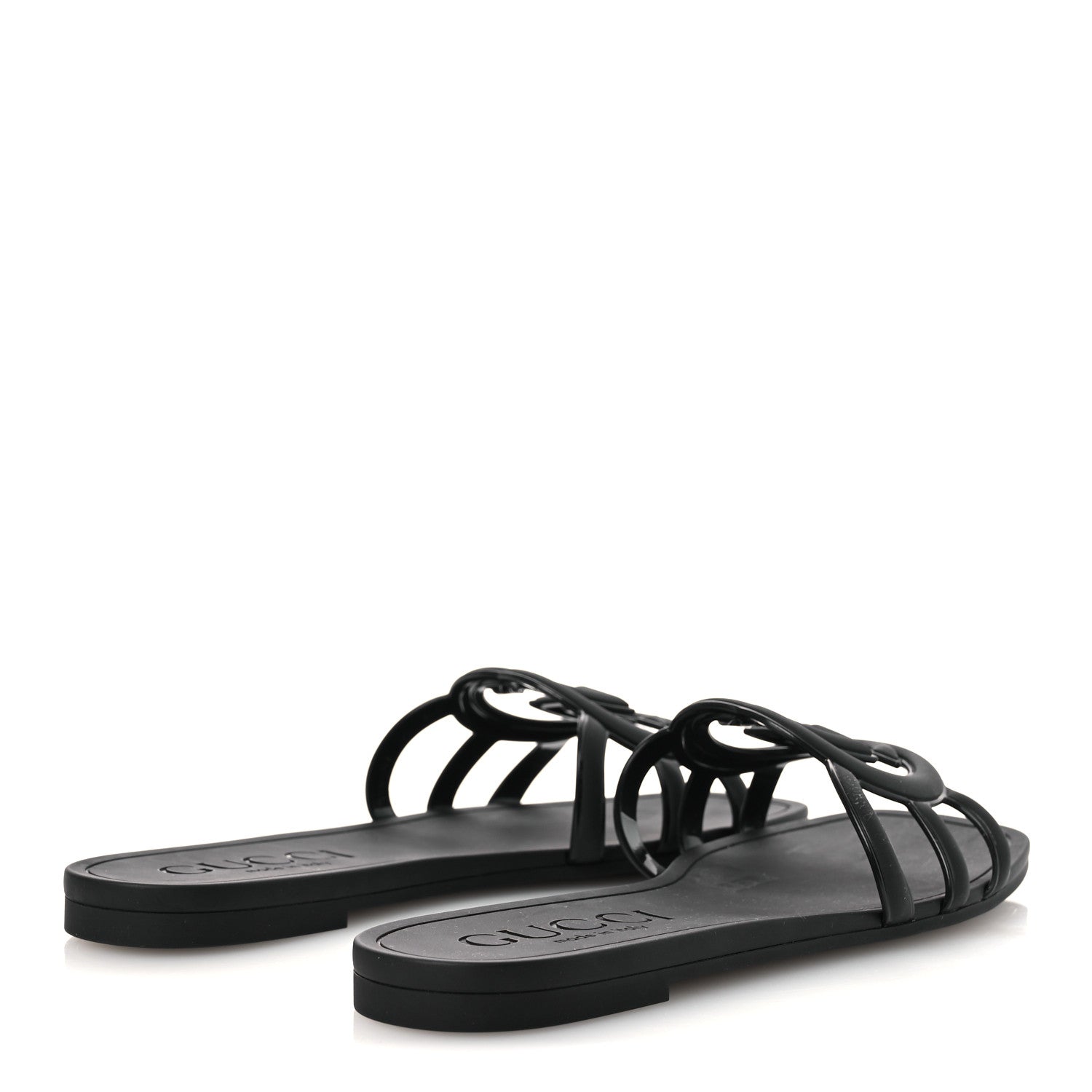Gucci Rubber Interlocking G Womens Slide Sandals 36 Black 36 Black 5 of 13