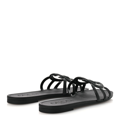 Gucci Rubber Interlocking G Womens Slide Sandals 36 Black 36 Black 5 of 13