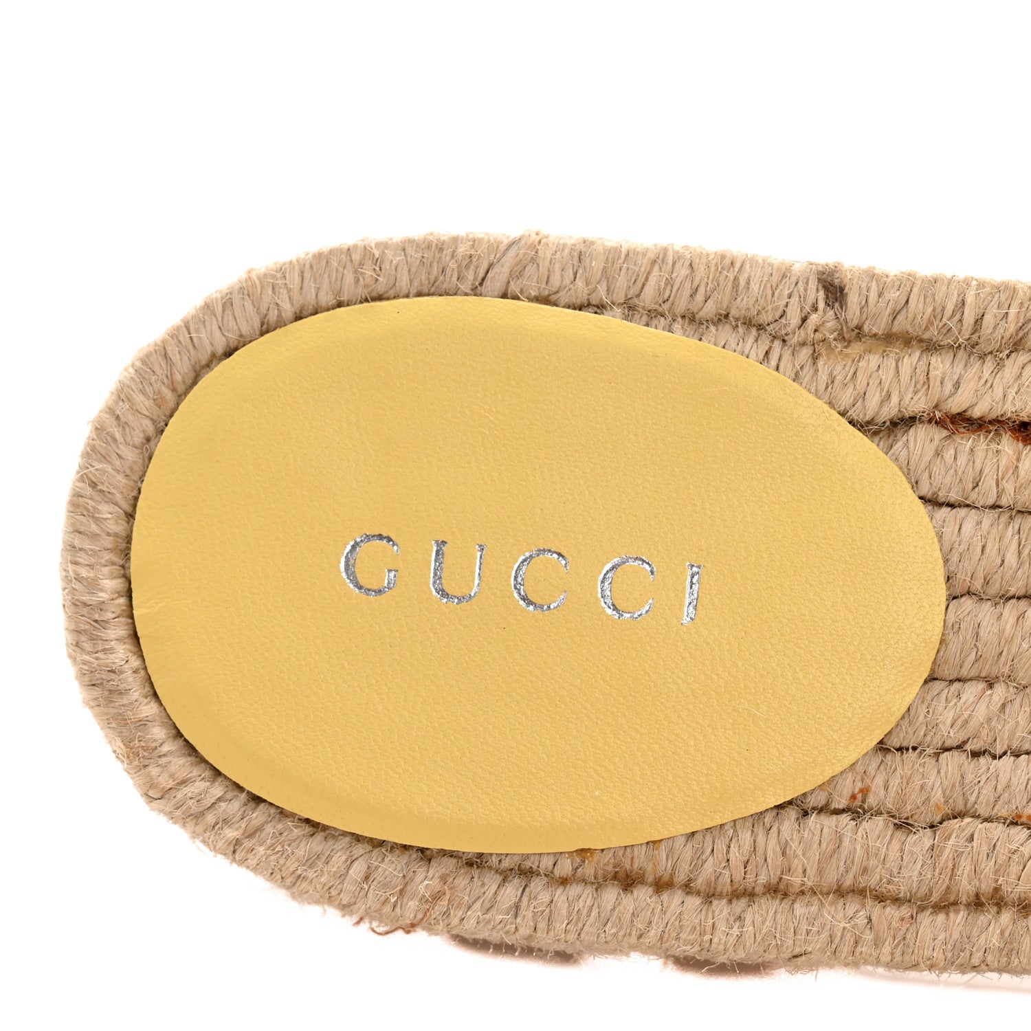 Gucci Nappa Matelasse GG Marmont Espadrille Slide Sandals 37.5 Yellow 8 of 10