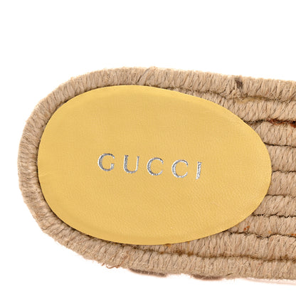Gucci Nappa Matelasse GG Marmont Espadrille Slide Sandals 37.5 Yellow 8 of 10