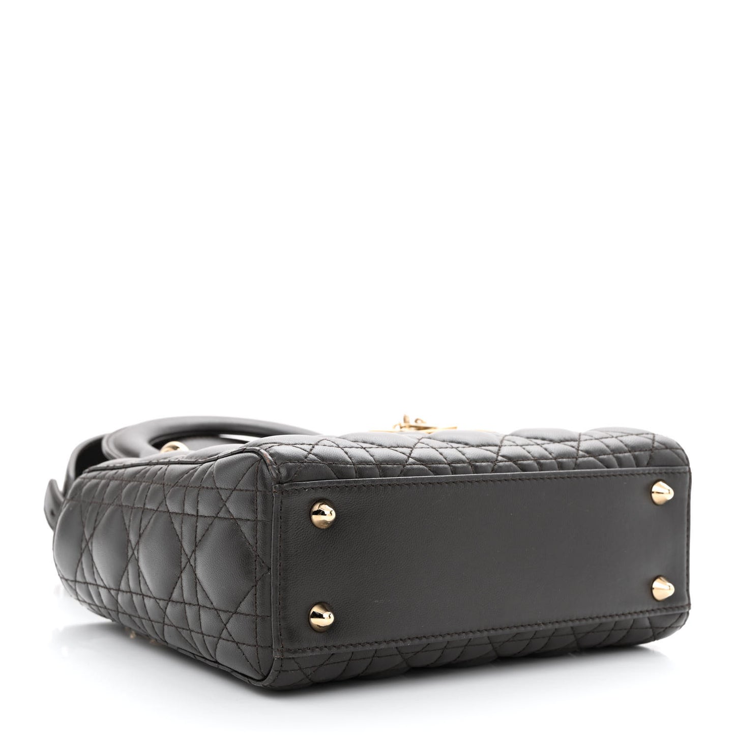 Lambskin Cannage Small Lucky Badges My Lady Dior Dark Grey