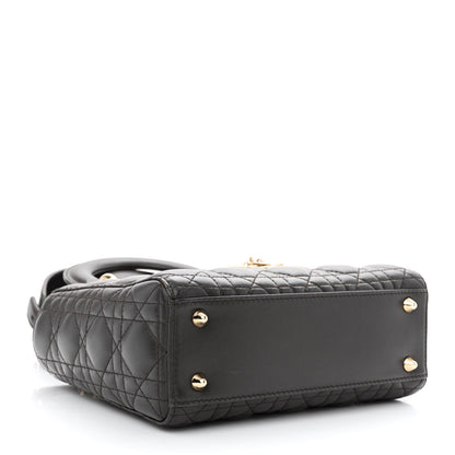 Christian Dior Lambskin Cannage Small Lucky Badges My Lady Dior Dark Grey 4 of 11