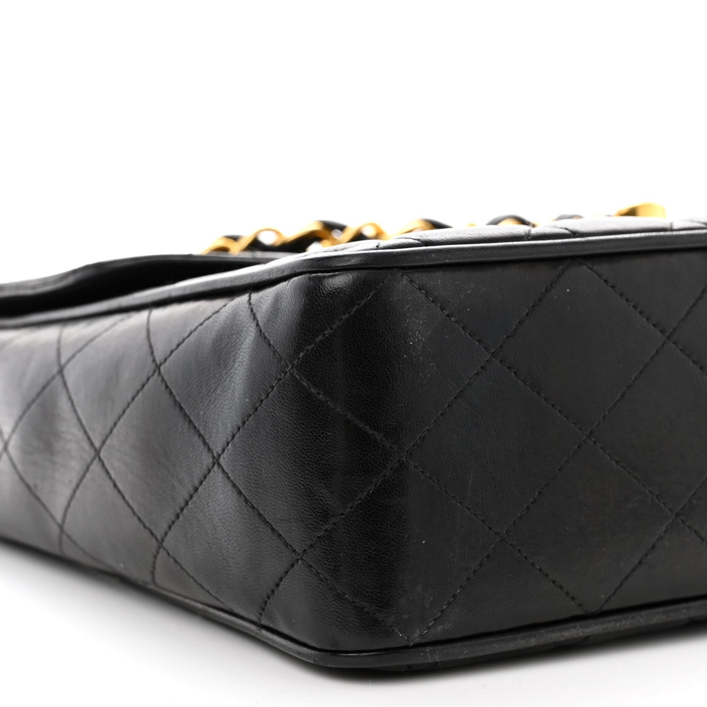 Lambskin Quilted XL Jumbo Single Flap Black