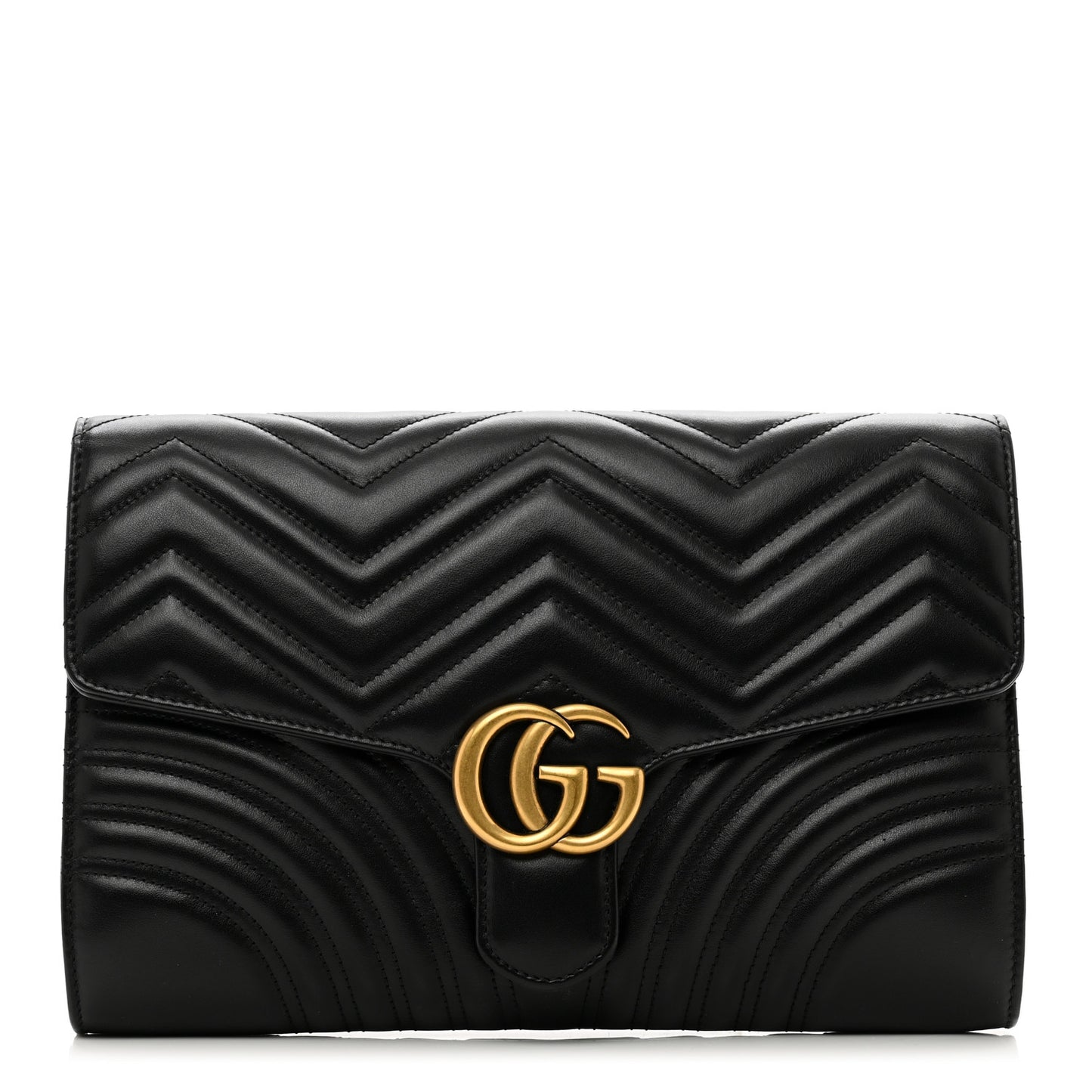 Calfskin Matelasse GG Marmont Clutch Black