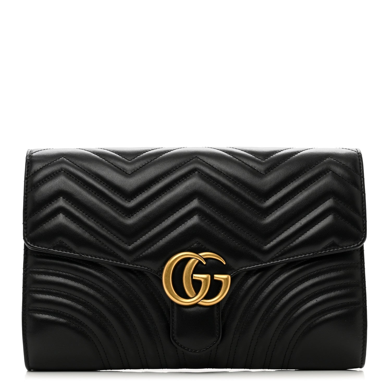 Gucci Calfskin Matelasse GG Marmont Clutch Black 1 of 7