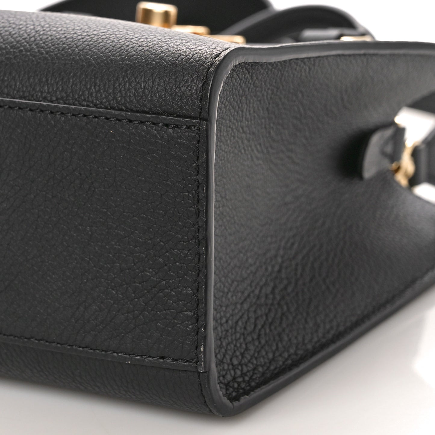 Calfskin Lock & Go Tote Black