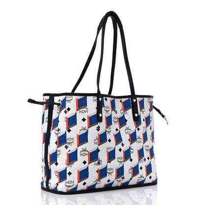 MCM Visetos Medium Project Reversible Shopper Tote White 12 of 17