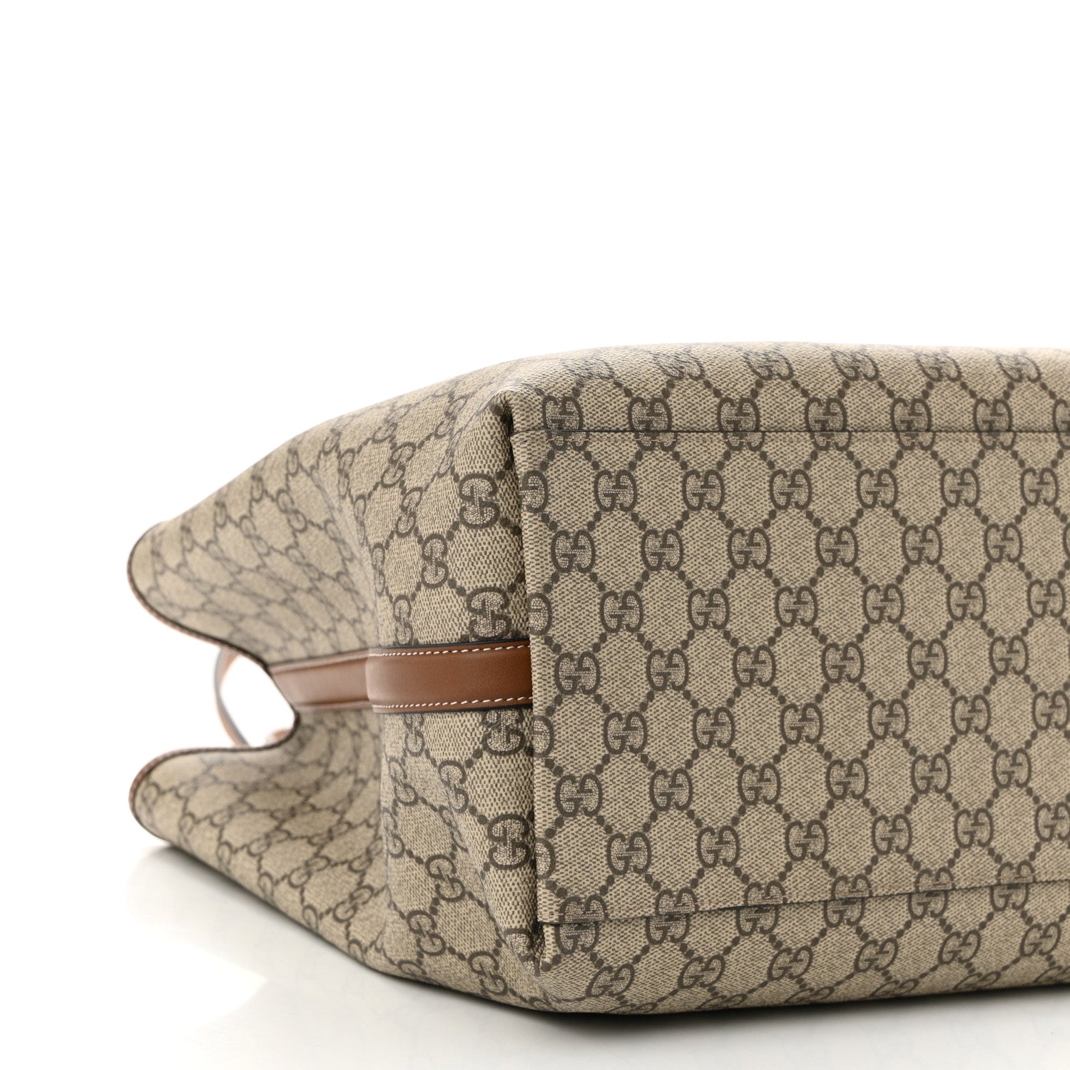 Gucci GG Supreme Monogram Emblem Maxi Tote Bag Beige Dark Brown 9 of 10