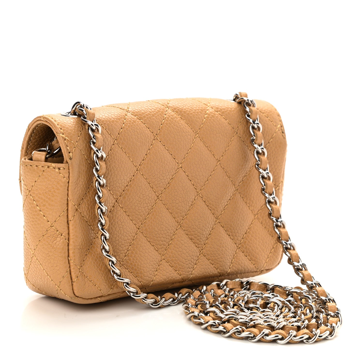 Chanel Caviar Quilted Extra Mini Flap Dark Beige 3 of 10