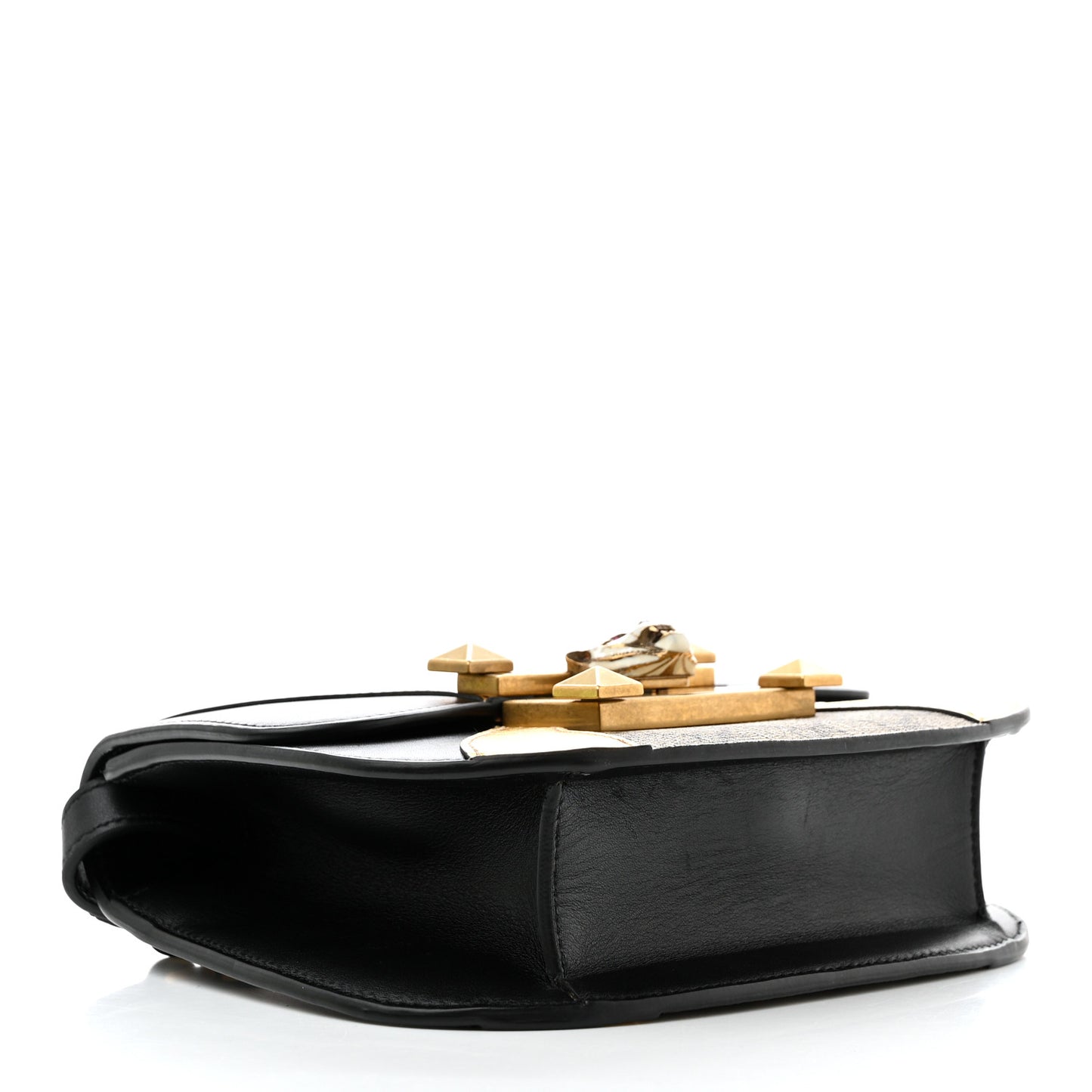 GG Supreme Monogram Small Osiride Shoulder Bag Black Gold