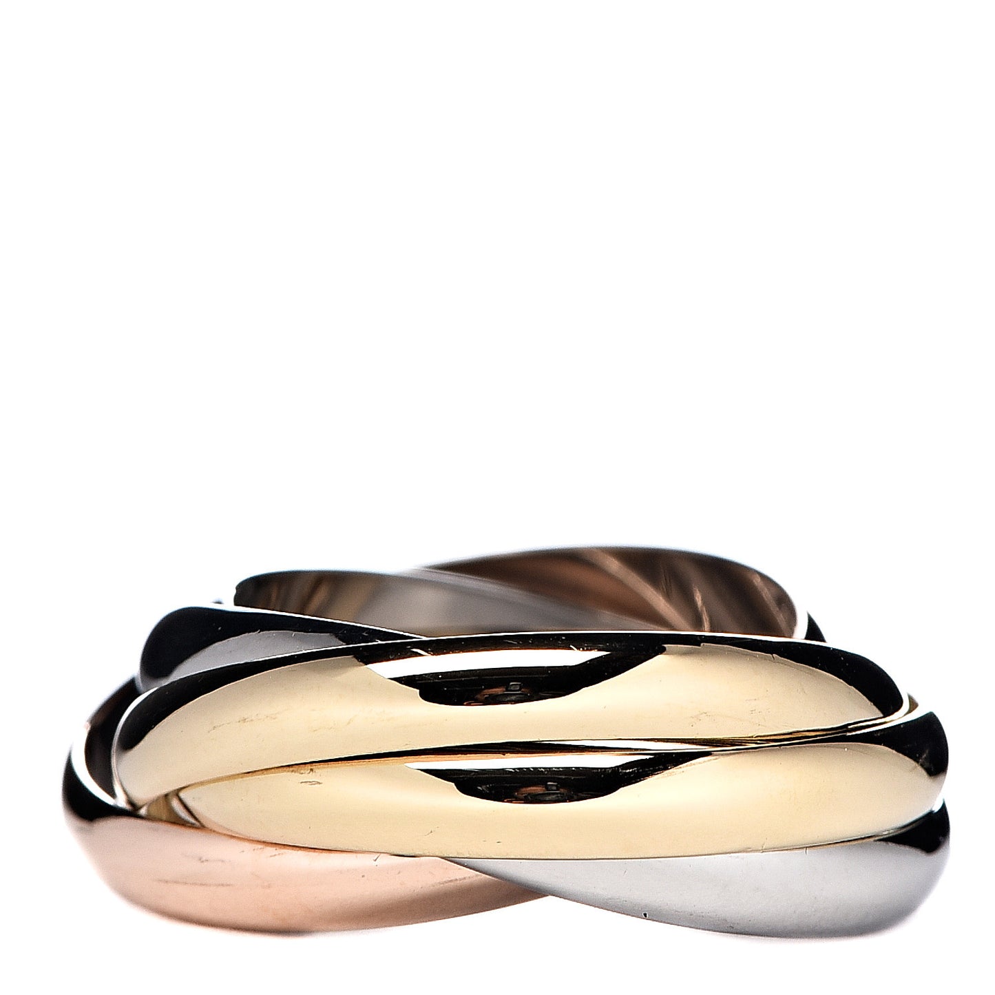 18K Pink Yellow White Gold Les Must De Trinity Five Band Ring 53 6.25