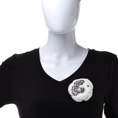 Chanel Fantasy Tweed Camellia Pin Brooch Ivory 2 of 6