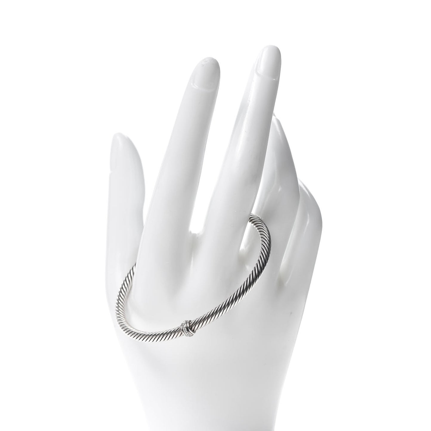 Sterling Silver Diamond 4mm Cable Classics Single Station Bracelet