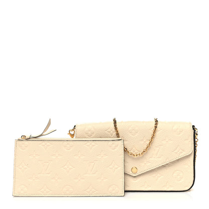 Louis Vuitton Empreinte Pochette Felicie Chain Wallet Cream 1 of 11