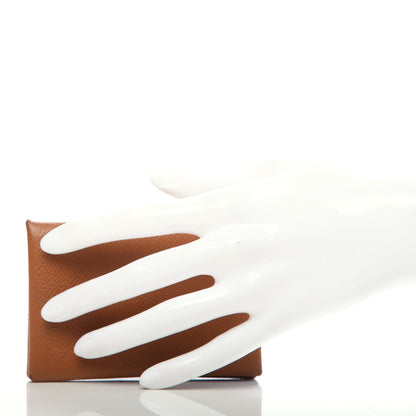 Hermes Epsom Calvi Card Case Gold 2 of 9