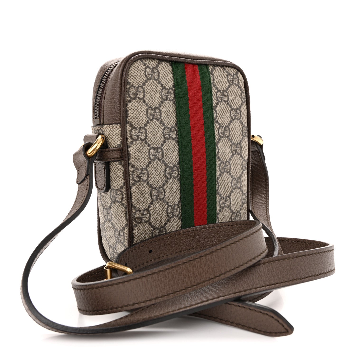 Gucci GG Supreme Monogram Web Mini Ophidia Messenger Brown 3 of 12