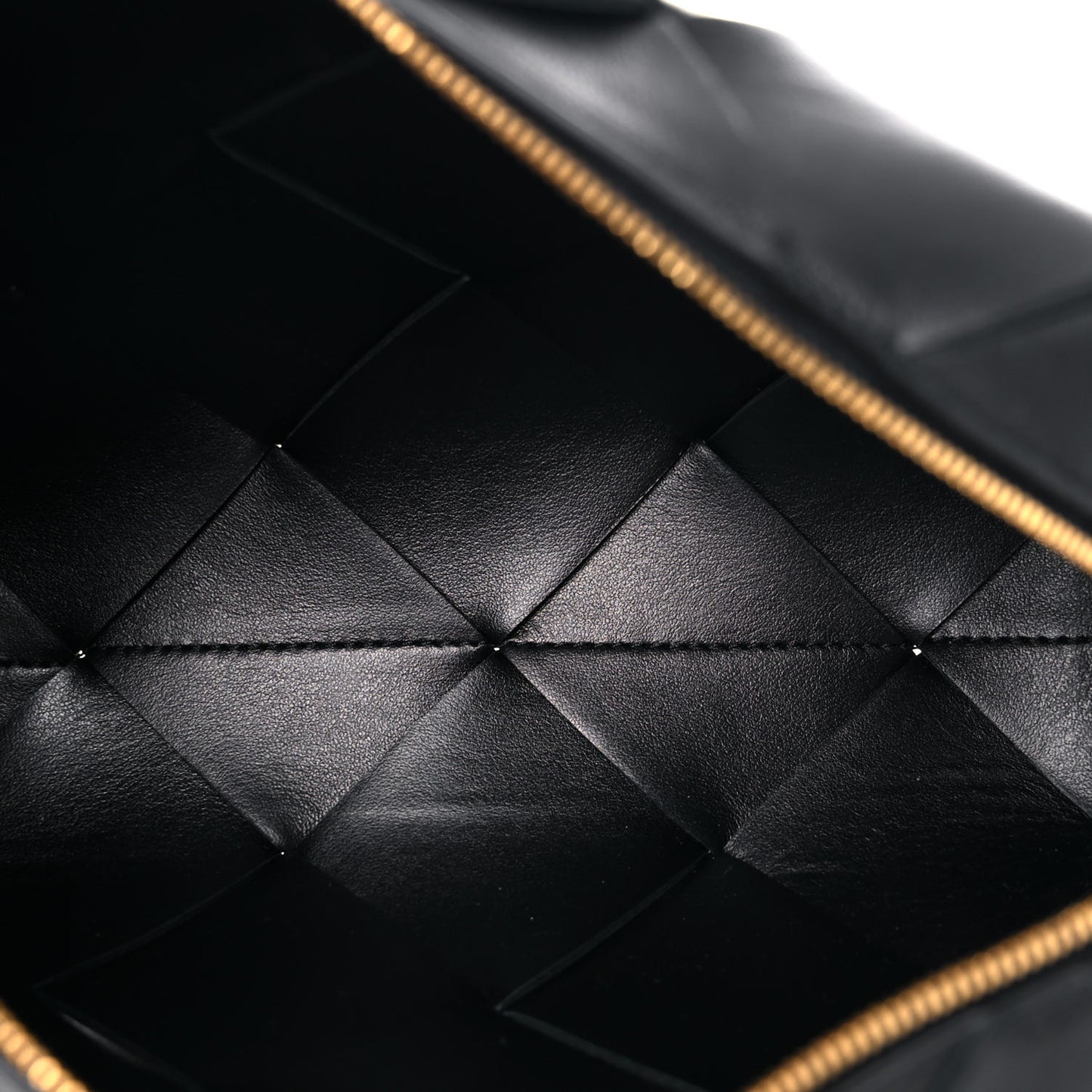 Lambskin Intreccio Small Cassette Camera Bag Black