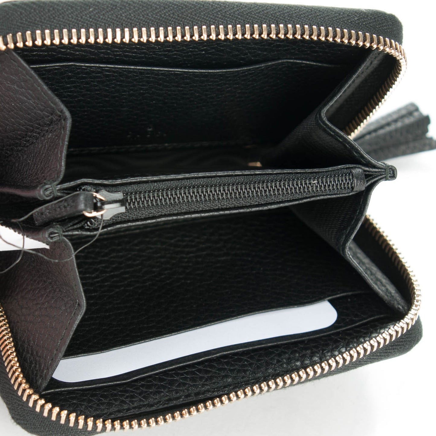 Pebbled Calfskin Soho Compact Disco Zip Around Wallet Black