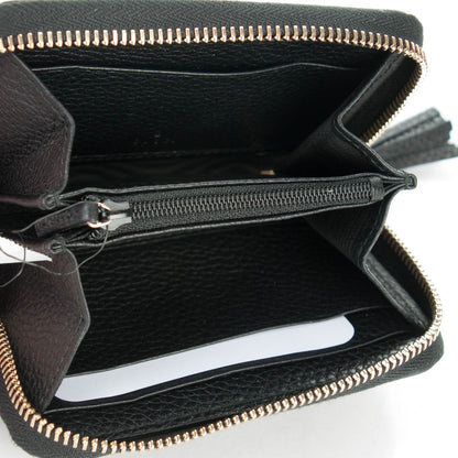 Gucci Pebbled Calfskin Soho Compact Disco Zip Around Wallet Black 5 of 7