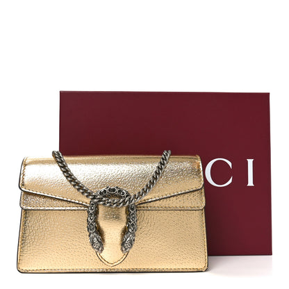 Gucci Metallic Calfskin Super Mini Dionysus Shoulder Bag Gold 10 of 10
