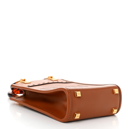 Fendi Vitello King Plexiglass Logo Embossed Mini Fendi Sunshine Shopper Tote Cuoio 4 of 11