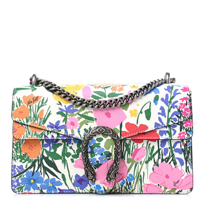 Gucci X KEN SCOTT New Shangai Calfskin Jardin D'Avril Floral Print Small Dionysus Shoulder Bag Ivory Pink 1 of 9