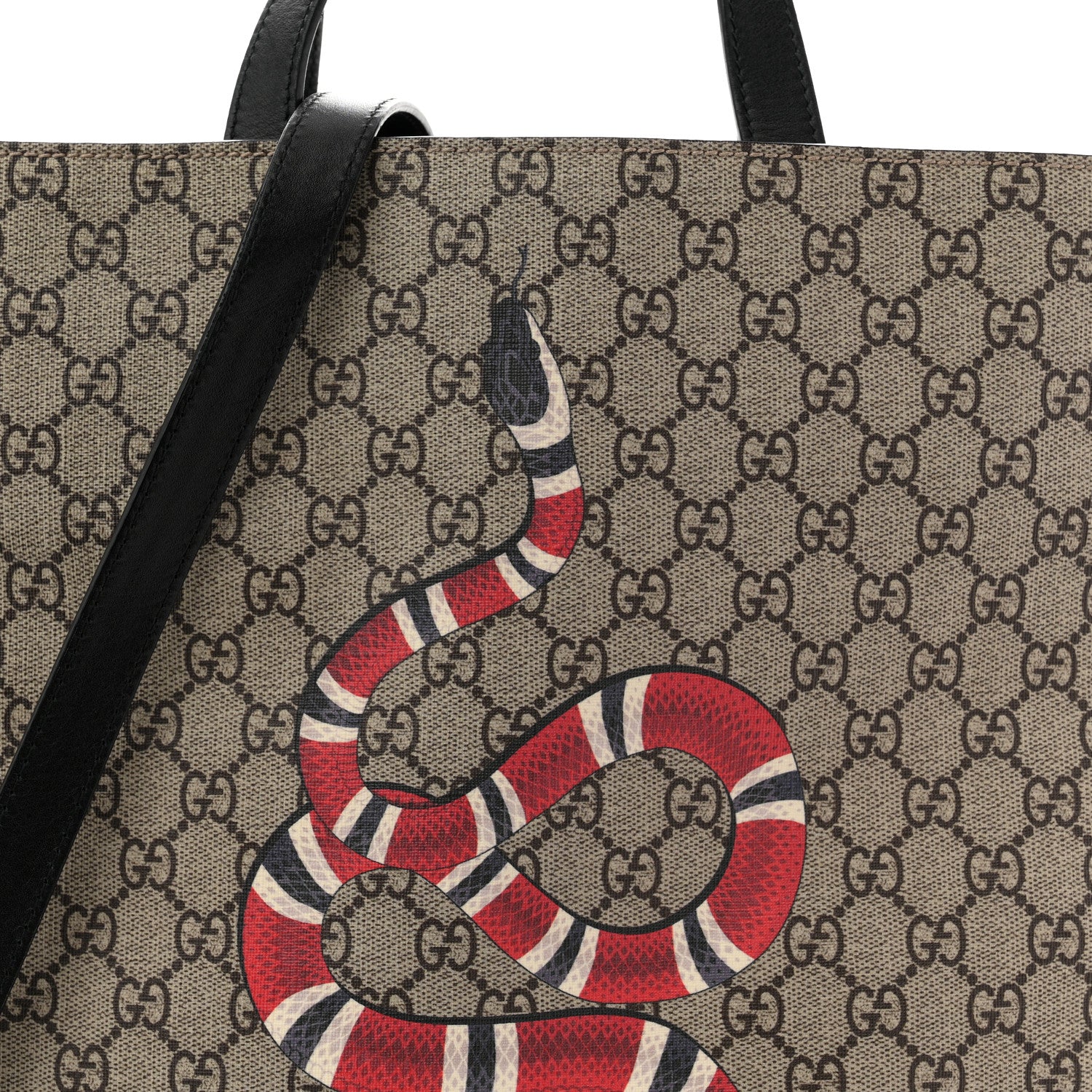 Gucci Soft GG Supreme Monogram Kingsnake Vertical Tote  Black 8 of 11